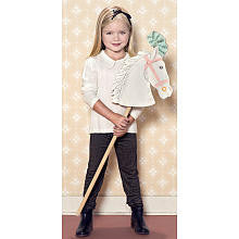 Kardashian Kids Girls 2 Piece White Long Sleeve Top with Lace Collar and Gold Metallic Stripe Legging Set