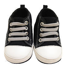 Babyrageous Boys Black Skull Print High Top Soft Sole Sneakers with Faux Laces