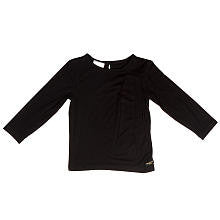 Kardashian Kids Girls Black Long Sleeve Top with Draped Detail