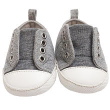 Koala Baby Boutique Boys Heather Grey Jersey Soft Sole Sneaker