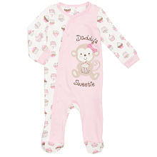 Koala Baby Girls Asymmetrical Snap Front Footie with Mixed Prints and Applique