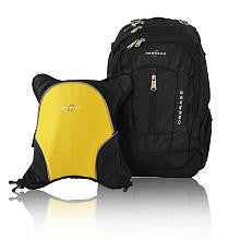 Obersee Bern Diaper Bag Backpack and Cooler - Black / Yellow