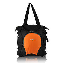 Obersee Innsbruck Diaper Bag Tote with Cooler - Black/ Orange