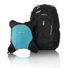 Obersee Bern Diaper Bag Backpack and Cooler - Black/ Turquoise