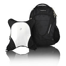 Obersee Oslo Diaper Bag Backpack and Cooler - Black / White