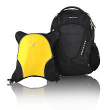 Obersee Oslo Diaper Bag Backpack and Cooler - Black / Yellow