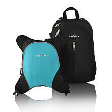 Obersee Rio Diaper Bag Backpack With Detachable Cooler - Black/ Turquoise