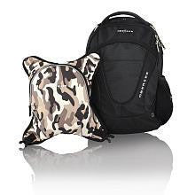 Obersee Oslo Diaper Bag Backpack and Cooler - Black/ Camo