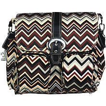 Kalencom DD ZigZag Black/Brown Matte Coated Diaper Bag