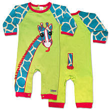 Sozo Boys Lime/Blue Giraffe Raglan Coverall