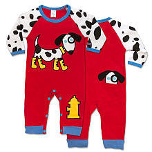 Sozo Boys Red Dalmation Raglan Coverall with Applique