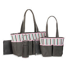 Koala Baby Multitasker 5-Piece Diaper Bag Set - Grey and Pink