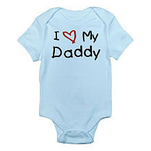 CafePress Boys "I Love My Daddy" Blue Short Sleeve Bodysuit