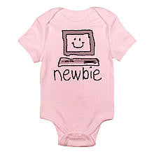 CafePress Girls "Newbie" Pink Short Sleeve Bodysuit