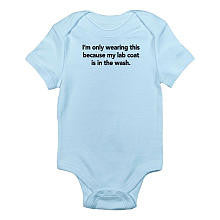 CafePress Boys "My Labcoat is in the Wash" Blue Short Sleeve Bodysuit