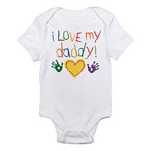 CafePress Neutral "I Love My Daddy" Handprints Short Sleeve Bodysuit