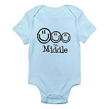 CafePress Boys "In the Middle" Blue Short Sleeve Bodysuit