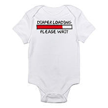 CafePress Neutral "Diaper Loading" Short Sleeve Bodysuit