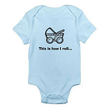 CafePress Boys "This is How I Roll" Blue Short Sleeve Bodysuit