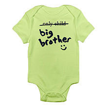 CafePress Boys "Only Child" to "Big Brother" Short Sleeve Bodysuit