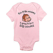 CafePress Girls "This Little Monkey is Going to Be a Big Cousin!" Short Sleeve Bodysuit