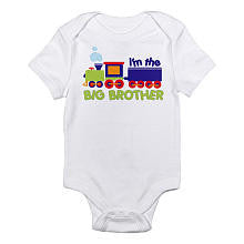 CafePress Boys "I'm the Big Brother" Train Print Short Sleeve Bodysuit