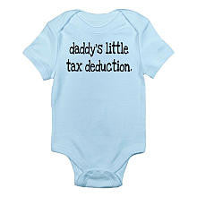 CafePress Boys "Daddy's Little Tax Deduction" Blue Short Sleeve Bodysuit