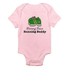 CafePress Girls "Mommy's Future Running Buddy" Pink Short Sleeve Bodysuit