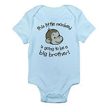 CafePress Boys "This Little Monkey is Going to Be a Big Brother!" Short Sleeve Bodysuit