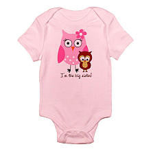 CafePress Girls "I'm the Big Sister" Owl Print Short Sleeve Bodysuit