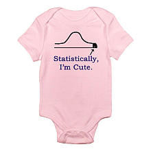 CafePress Girls "Statistically, I'm Cute" Pink Short Sleeve Bodysuit