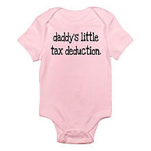 CafePress Girls "Daddy's Little Tax Deduction" Pink Short Sleeve Bodysuit