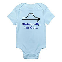 CafePress Boys "Statistically, I'm Cute" Blue Short Sleeve Bodysuit