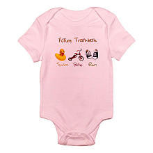 CafePress Girls "Future Triathlete" Pink Short Sleeve Bodysuit