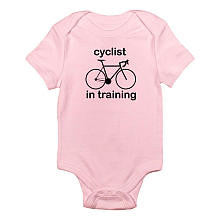 CafePress Girls "Cyclist in Training" Pink Short Sleeve Bodysuit