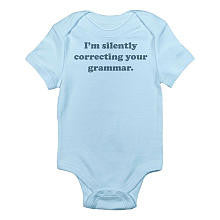 CafePress Boys "I'm Silently Correcting Your Grammar" Short Sleeve Bodysuit