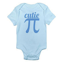 CafePress Boys "Cutie Pi" Blue Short Sleeve Bodysuit