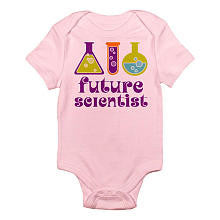 CafePress Girls "Future Scientist" Pink Short Sleeve Bodysuit