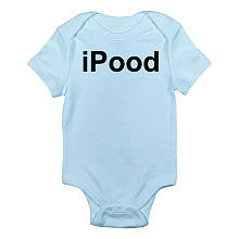 CafePress Boys "iPood" Blue Short Sleeve Bodysuit