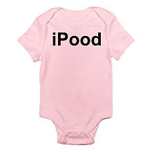 CafePress Girls "iPood" Pink Short Sleeve Bodysuit