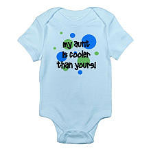 CafePress Boys "My Aunt is Cooler than Yours!" Blue Short Sleeve Bodysuit