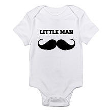 CafePress Boys "Little Man" Mustache Print Short Sleeve Bodysuit