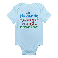 CafePress Boys "My Auntie Made a Wish and I Came True" Short Sleeve Bodysuit