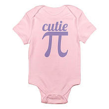 CafePress Girls "Cutie Pi" Pink Short Sleeve Bodysuit