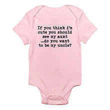 CafePress Girls "If You Think I'm Cute You Should See My Aunt" Short Sleeve Bodysuit