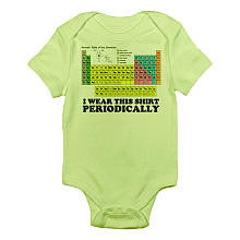 CafePress Neutral "I Wear This Shirt Periodically" Period Table Print Bodysuit