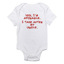 CafePress Neutral "I'm Adorable, I Take After My Uncle" Short Sleeve Bodysuit