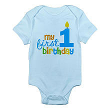 CafePress Boys "My First Birthday" Short Sleeve Bodysuit