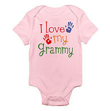 CafePress Girls "I Love My Grammy" Pink Short Sleeve Bodysuit