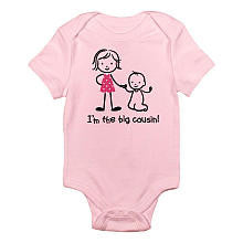 CafePress Girls "I'm the Big Cousin!" Short Sleeve Bodysuit